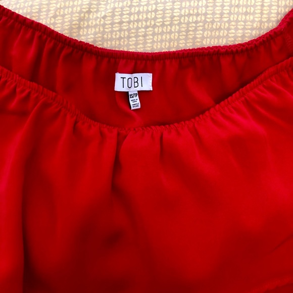 TOBI “Show Red Off Shoulder Dress” - Picture 5 of 8